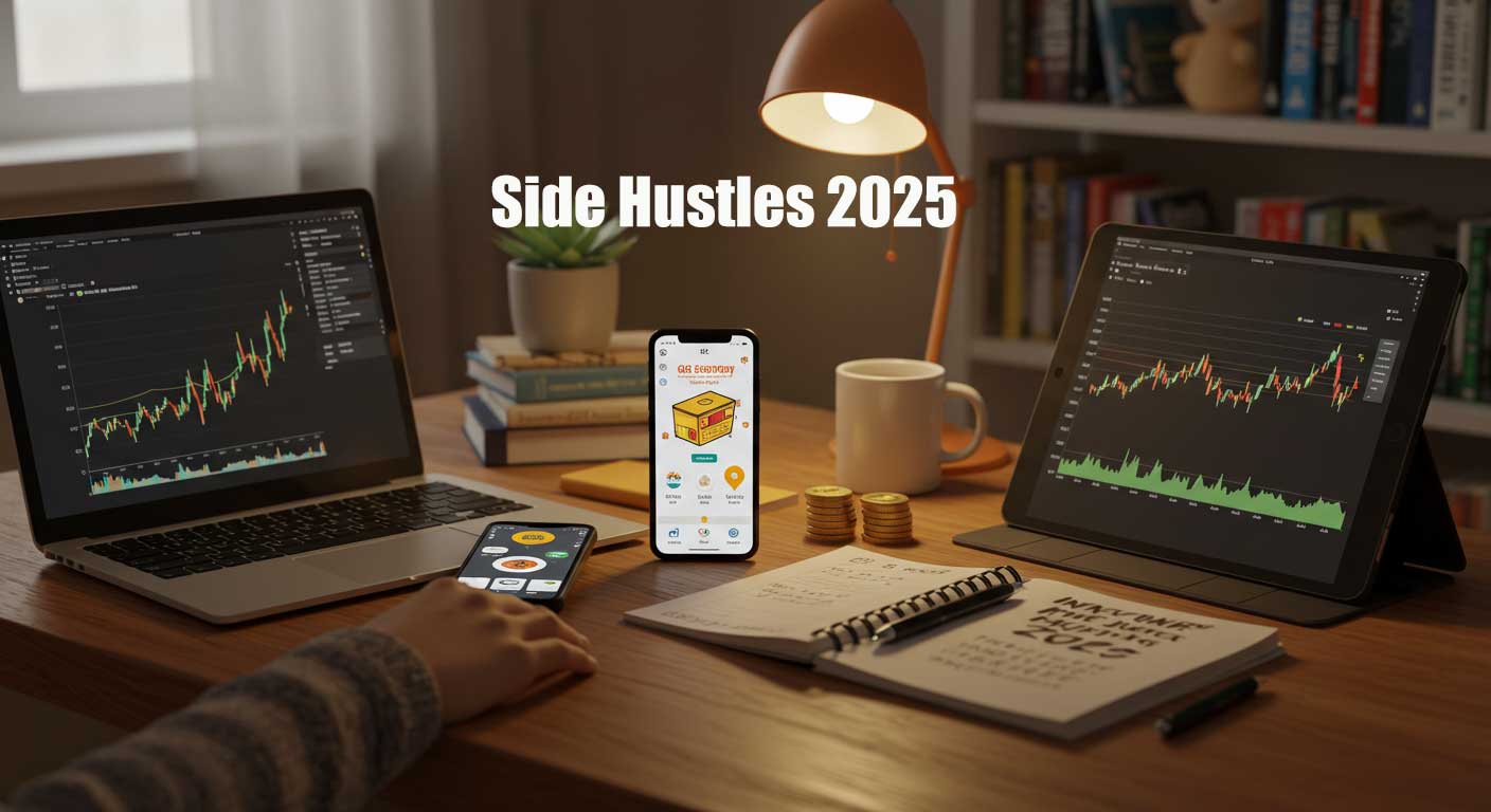 Side Hustles 2025, Earn extra income, Freelance work, Gig economy jobs,